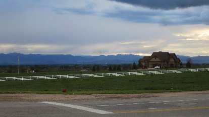 large country house, Front Range foothills, sunset, Weld County, Colorado