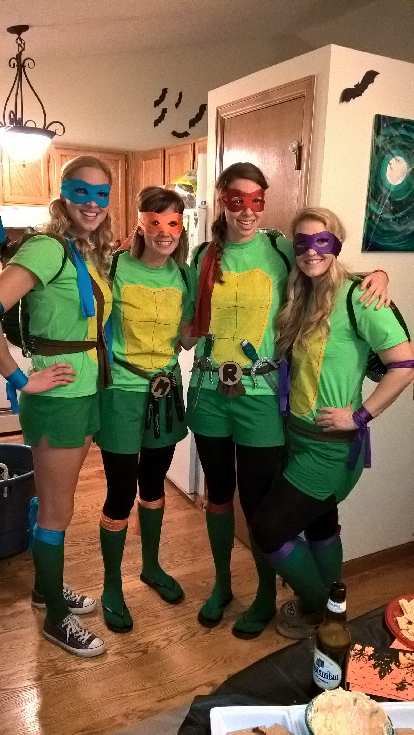 Halloween, Teenage Mutant Ninja Turtles, tall blond women