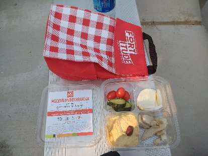 The hummus provided by the Zoe restaurant after the race was quite good. The hummus provided by the Zoe restaurant after the race was quite good!