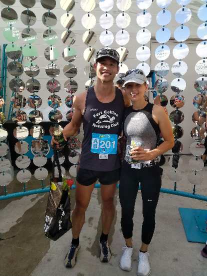 Kristina and I after the 10k race.T Kristina and I after the 10k race.T