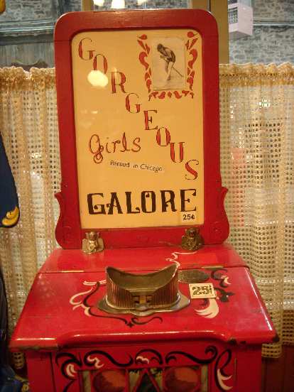"Gorgeous Girls Galore" peep machine (only 25 cents) at the Ghost Town Museum.