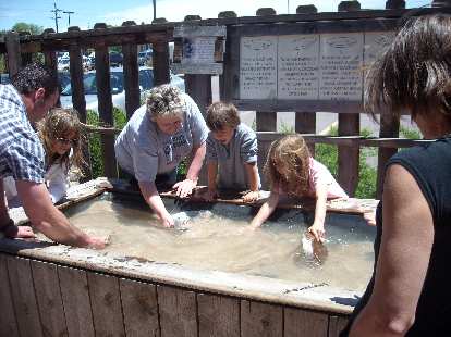 Panning for gold at the Ghost Town Museum.