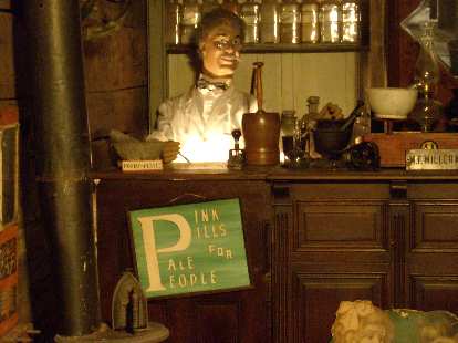 A mock pharmacy at the Ghost Town Museum. A mock pharmacy at the Ghost Town Museum.