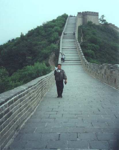 On the "left" side of the Great Wall at Badaling, I was constantly chased by people selling memorabilia (like this dude with a book) despite me pretending to only speak Spanish. Poor Felix!