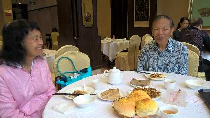 My mom and dad (and I) having dim sum at Tao Tao Ju Restaurant in Guangzhou, China, where his dad once took him for breakfast when he was a kid.