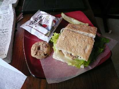 I had a tuna sandwich at Jojo's Coffee House. I had a tuna sandwich at Jojo's Coffee House.