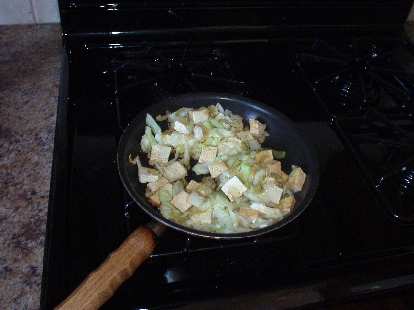 Cabbage and tofu.