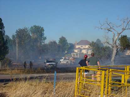 The fire threatened eight homes and caused relatively minor damage to one of them. The fire threatened eight homes and caused relatively minor damage to one of them.