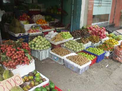 Sidewalk market in Saigon.