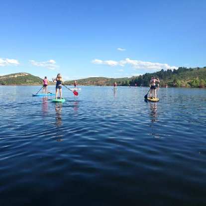 Paddleboarding at Horsetooth Reservoir. Photo: Old Town Yoga Studio. Paddleboarding at Horsetooth Reservoir.
