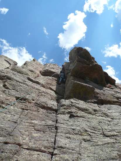 Felix Wong at the top of the 5.7 climb. Felix Wong at the top of the 5.7 climb.