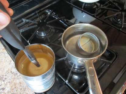 I found a can of wax for $1 at the ARC thrift store that I wanted to use for a speedometer housing. This involved removing the wax which I did by melting it in a pot of water on the stove. (22 Aug 2012) I found a can of wax for $1 at the ARC thrift store that I wanted to use for a speedometer housing. This involved removing the wax which I did by melting it in a pot of water on the stove.