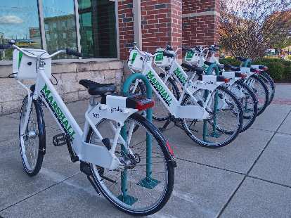 Marshall University city share bicycles.