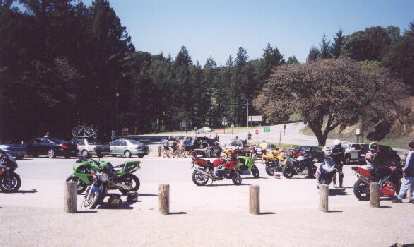 After climbing in the morning, I stop at the corner of Skyline Blvd. and CA-9 to buy a hot dog and talk with some biker dudes. After climbing in the morning, I stop at the corner of Skyline Blvd. and CA-9 to buy a hot dog and talk with some biker dudes.