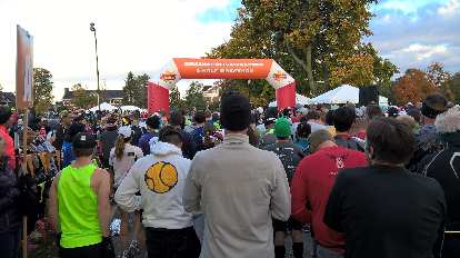 Wave A at the start of the 2015 Indianapolis Marathon.