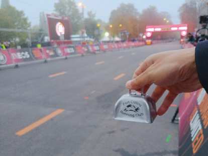 I brought a Fort Collins Running Club cowbell to cheer on Kipchoge. I brought a Fort Collins Running Club cowbell to cheer on Kipchoge.