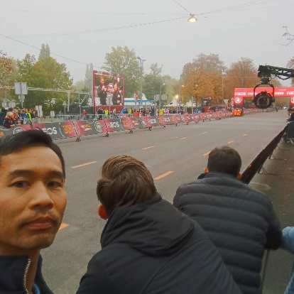 Where I was standing to cheer on Eliud Kipchoge during the INEOS 1:59 Challenge.