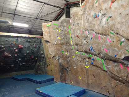 The bouldering cave upstairs at Inner Strength Rock Gym. (08 Jun 2017) The bouldering cave upstairs at Inner Strength Rock Gym.