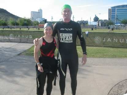 Sharon and Bob ready for an open water try. Photo: Jose Cortez. Sharon and Bob ready for an open water try.