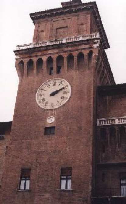 Clock tower in Ferrara.