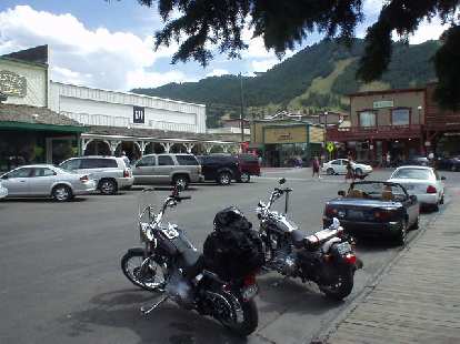 Harleys, a Miata, and... the Gap. Harleys, a Miata, and... the Gap.