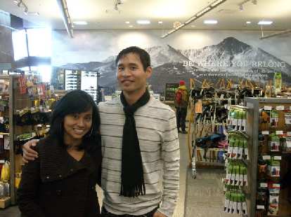Janeth and I in REI. Janeth and I in REI.