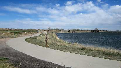 A trail and lake through Windsor. A trail and lake through Windsor.