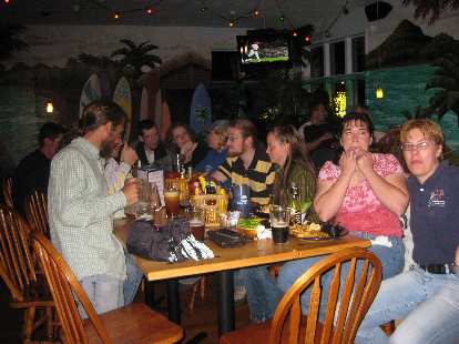 Big group at the Island Grill to 1) celebrate Dana's birthday and 2) sing karaoke!