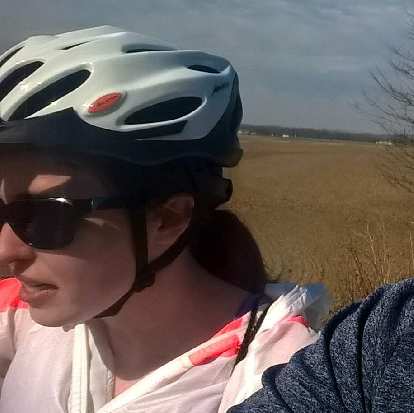 Maureen pacing me on a rental bike while I ran. (26 Mar 2016) Photo: Maureen pacing me on a rental bike while I ran.