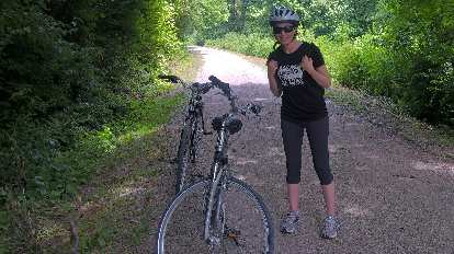 Photo: Maureen and the rental bike.