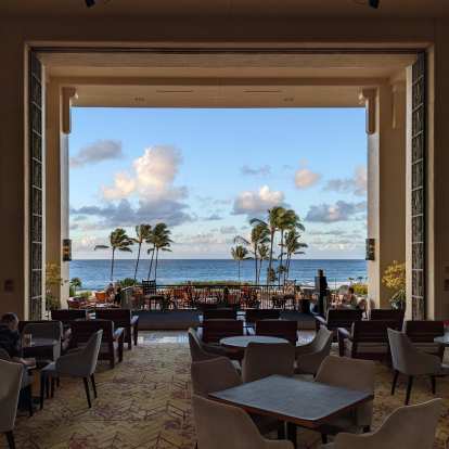 The view of the ocean from the Grand Hyatt.