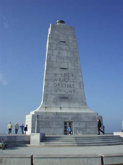 This monument sits across the hill the Wright brothers jumped off of hundreds of times with their hanggliders. This monument sits across the hill the Wright brothers jumped off of hundreds of times with their hanggliders.