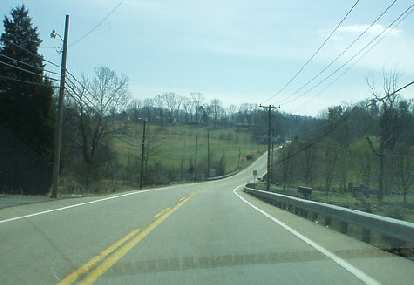 On the south side of the Tennessee River and down Highway 441 towards Maryville were verdant wooded rolling hills.