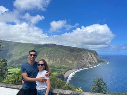 Felix and Andrea at a Waipio Valley lookout.