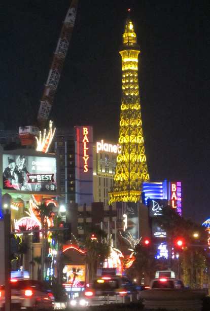 The faux Eiffel Tower in the Strip at night. (19 Nov 2013) The faux Eiffel Tower in the Strip at night.