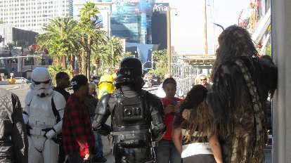 Star Wars characters were roaming the Strip.
