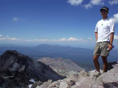 Felix Wong at the top, with the westerly view in the background.