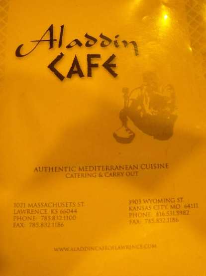 The Aladdin Cafe in Lawrence offered really good Mediterranean food for cheap. Highly recommended. The Aladdin Cafe in Lawrence offered really good Mediterranean food for cheap. Highly recommended.