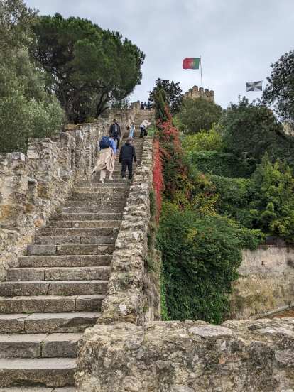 Steep stairs at the Castelo de São Jorge (St. George Castle).