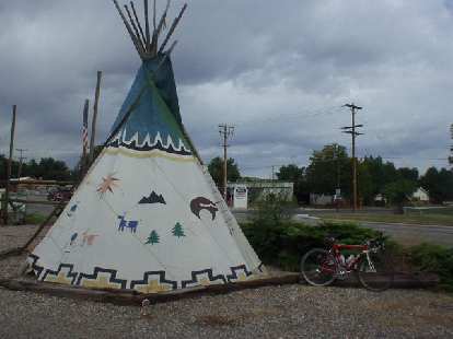 Canny and a teepee on US Route 34.