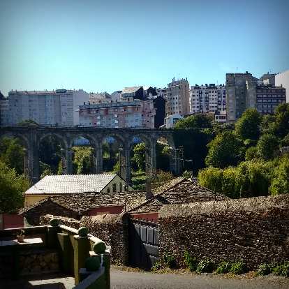 A Roman bridge in Lugo, Spain.