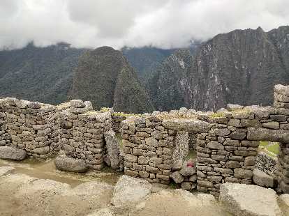 Stone wall at Machu Picchu.