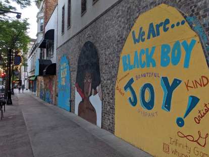 "We are... black boy" mural in Madison, Wisconsin