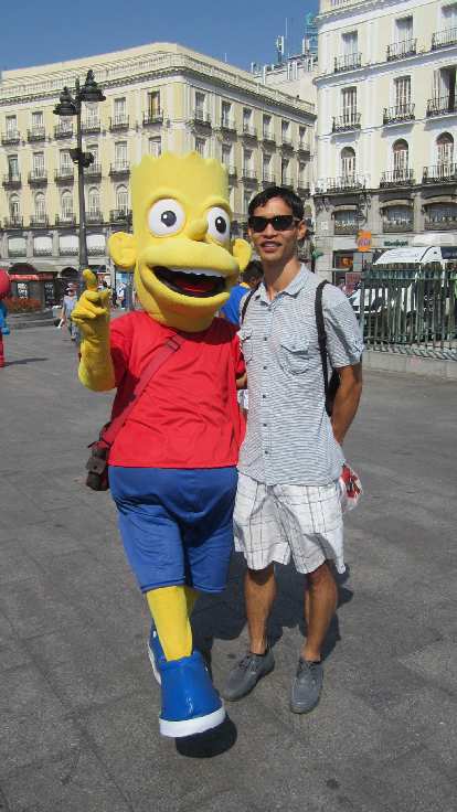 With Bart Simpson.