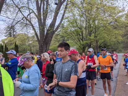 Runners at the start of the Maple Leaf Marathon.