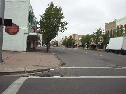 Photo: Downtown Medford was largely abandoned on this Sunday morning.