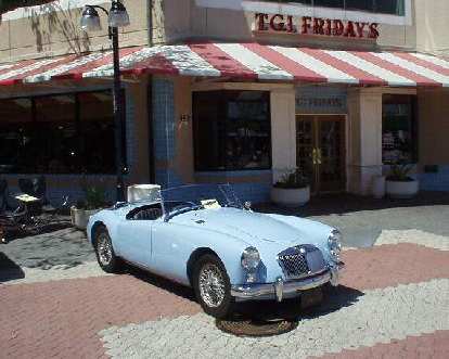 Mike Jacobsen's light blue MGA (again) in front of TGI Fridays. Looks so appropriate! Mike Jacobsen's light blue MGA (again) in front of TGI Fridays. Looks so appropriate!