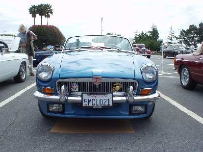 An aggressive face on this chrome-bumpered MGB.