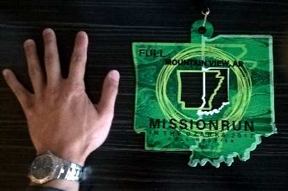 The medal for the 2017 Mission Run in the Ozarks marathon was the largest I have ever seen.