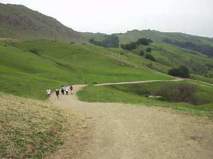 Us going down. Isn't Mission Peak so wonderfully green right now? Us going down. Isn't Mission Peak so wonderfully green right now?